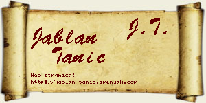 Jablan Tanić vizit kartica